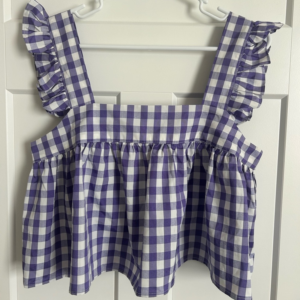 Love Purple and White Gingham Blouse